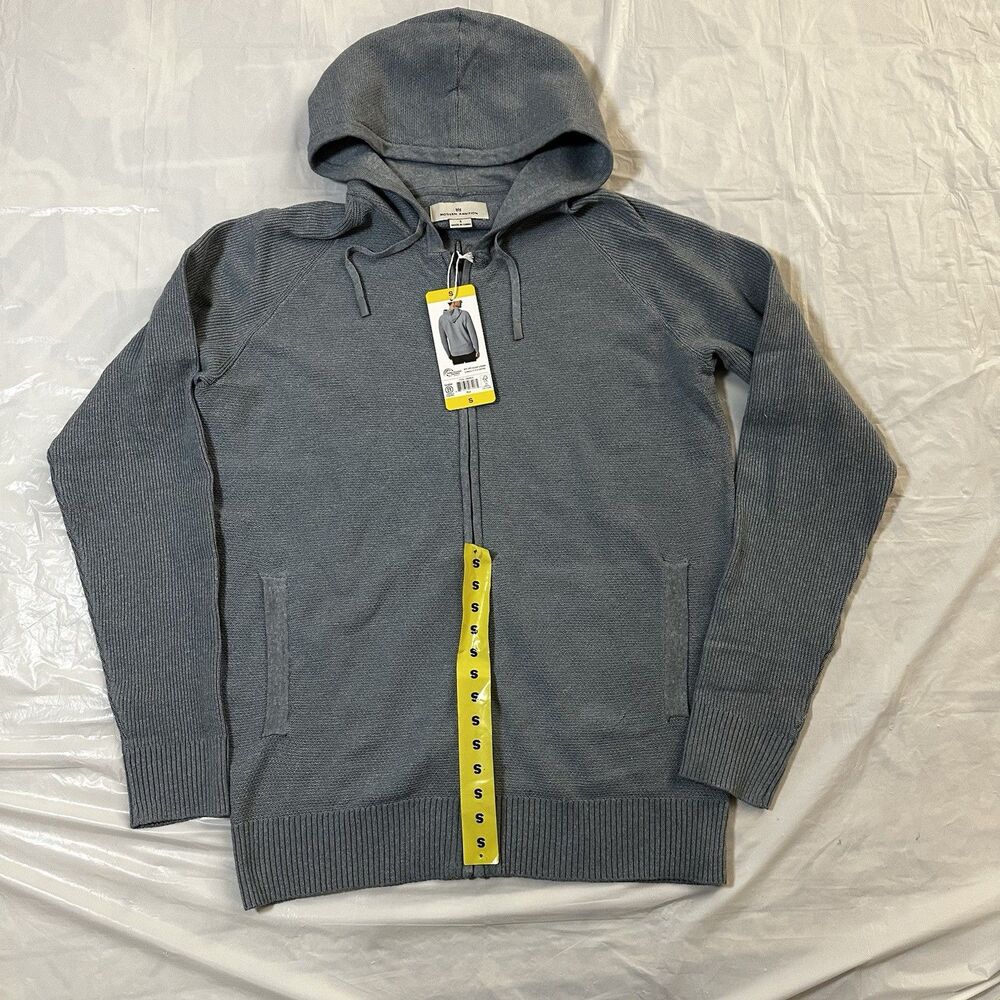 Modern Ambition Men's Full Zip Hooded Sweater Size Small  Light Blue